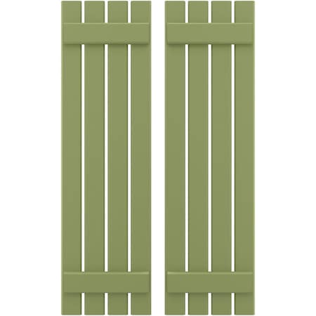 Americraft 4-Board (2 Batten) Exterior Real Wood Spaced Board-n-Batten Shutters, ARW101SB415X54MGH